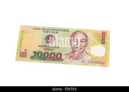 Ten thousand vietnamese Dong banknote on a white background Stock Photo