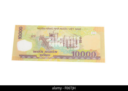 Ten thousand vietnamese Dong banknote on a white background Stock Photo