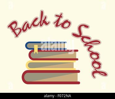 books back to school sign vector background illustration Stock Vector