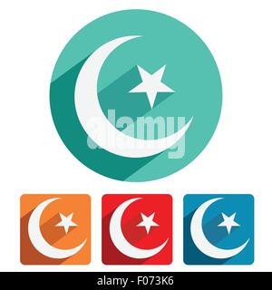 Islam symbol icon flat design vector illustration. Stock Vector