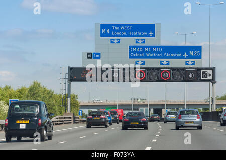 M4 Junction on M25 Motorway, Surrey, England, United Kingdom Stock ...