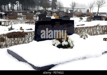 Friedhof, Winter, Schnee, Stock Photo