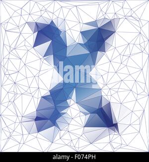 Abstract Frozen letter X low poly design gradient EPS10 vector illustration. Stock Vector