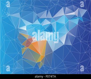 mosaic yellow blue low poly design vector illustration Stock Vector