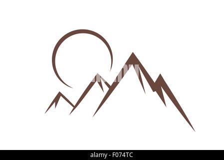 Mountain sunset symbol icon vector illustration Stock Vector