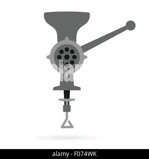 retro meat grinder front view vector illustration Stock Vector
