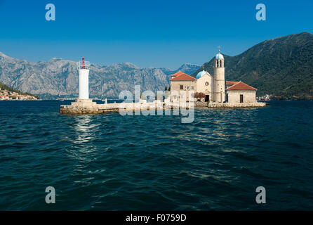 Church of Our Lady of the Rocks, Perast, Montenegro, Balkans Stock Photo