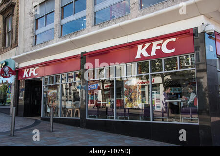 KFC fast food restaurant on high street Wolverhampton  West Midlands, uk Stock Photo