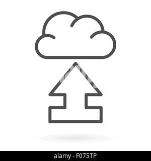 Upload service to cloud computing icon symbol vector illustration. Stock Vector