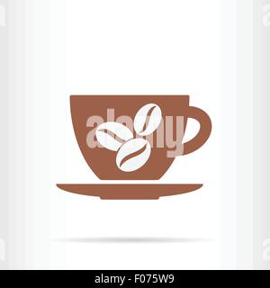 coffee cup beans icon abstract vector illustration Stock Vector