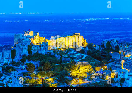 Europe. France. Bouches-du-Rhone. Alpilles hills. Regional park of the Alpilles. Les Baux de Provence. Stock Photo