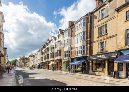 Colorful buildings in High Street, Oxford, Oxfordshire, England, UK Stock Photo