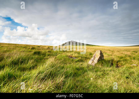 Roughtor on Bodmin Moor, also known as Rough Tor it is the second highest point in Cornwall Stock Photo