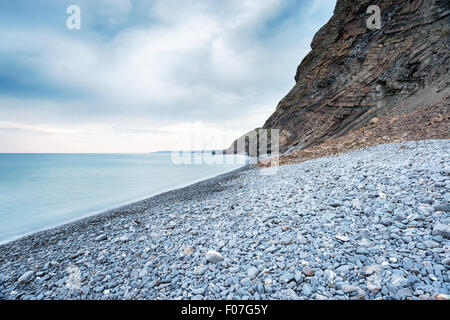 Pebble beach at Millook Haven on the north coast of Cornwall Stock Photo