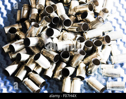 Pile of Brass Bullet Shells Stock Photo