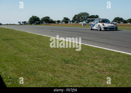 Norwich, Norfolk, UK. 9th Aug, 2015. Ignas Gelzinis from Lithuania and Juta Racing Porsche 911 Gt3 Cup drives during the Porsche Carrera Cup GB at Snetterton Circuit on August 9, 2015 in NORWICH, NORFOLK, UNITED KINGDOM Credit:  Gergo Toth/Alamy Live News Stock Photo