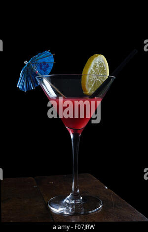 Cocktail, glass of cockail on black and white bacgrounk, isolated, photo on studio Stock Photo