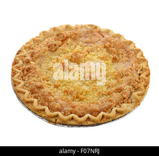 Apple Crumb Pie Isolated on White Background Stock Photo