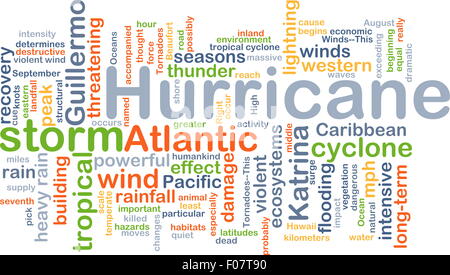 Background concept wordcloud illustration of hurricane Stock Photo