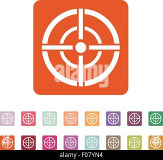 The aim bag icon. Crosshair and target, sight, sniper symbol. Flat Stock Vector