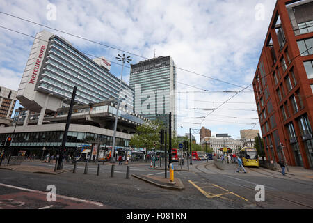 mercure hotel and piccadilly gardens Manchester uk Stock Photo