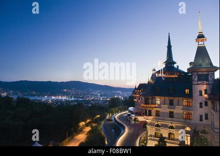 View of Hotel Dolder Grand overlooking Zurich, Switzerland Stock Photo