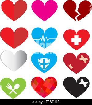 Set of vector heart symbol Stock Vector