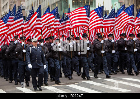 NEW YORK, NY, USA - MAR 17: St. Patrick's Day Parade on March 17, 2013 in New York City, United States. Stock Photo