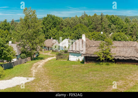 Old village in Tokarnia open-air museum, Poland Stock Photo