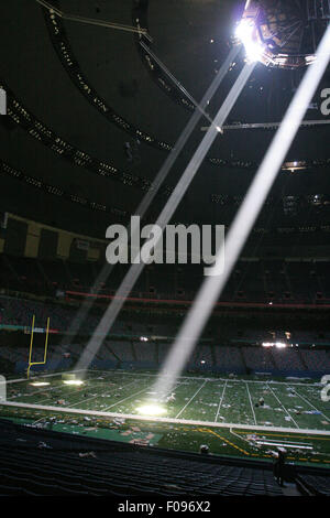 Sep 08, 2005; New Orleans, LA, USA; Katrina's destruction of the Superdome pictured on Sept. 8, 2005. © Rob Gallagher/ZUMAPRESS.com/Alamy Live News Stock Photo