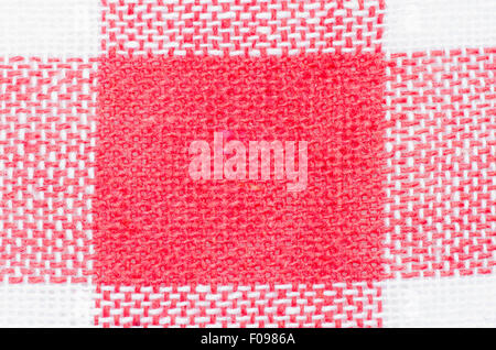 checkered red and white  kitchen towel background texture Stock Photo