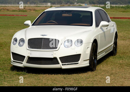 White Bentley Continental GT at Bombay Super Car Show. Stock Photo