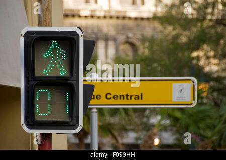 Horizontal close up view of pedestrian crossing in Havana, Cuba. Stock Photo