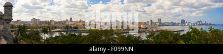 Horizontal (4 picture stitch) panoramic view of Havana, Cuba. Stock Photo