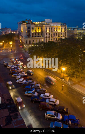 Vertical aerial street view of Parque Centrale in Havana, Cuba. Stock Photo