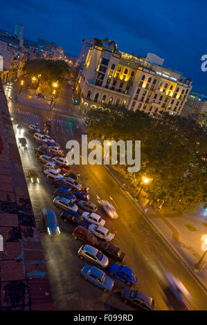 Vertical aerial street view of Parque Centrale in Havana, Cuba. Stock Photo