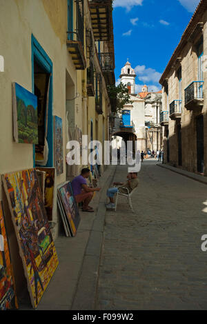 Vertical street view in Old Havana, Cuba. Stock Photo