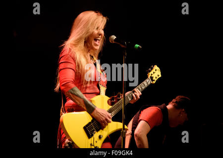 Toronto, Ontario, Canada. 9th Aug, 2015. English-American rock singer/songwriter/guitarist LITA FORD performed a show at Phoenix Theatre in Toronto. Band members: BOBBY ROCK, MARTY O'BRIEN, PARTICK KENNISON © Igor Vidyashev/ZUMA Wire/Alamy Live News Stock Photo