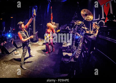 Toronto, Ontario, Canada. 9th Aug, 2015. English-American rock singer/songwriter/guitarist LITA FORD performed a show at Phoenix Theatre in Toronto. Band members: BOBBY ROCK, MARTY O'BRIEN, PARTICK KENNISON © Igor Vidyashev/ZUMA Wire/Alamy Live News Stock Photo