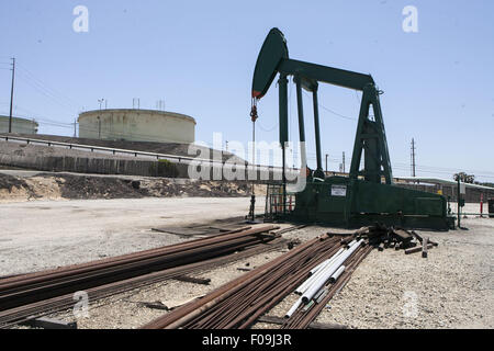 Los Angeles, California, USA. 15th July, 2015. Jeff Cooper, son of owner of oil company Cooper & Brain, stands in front of the company's oil well in El Segundo. © Ringo Chiu/ZUMA Wire/Alamy Live News Stock Photo