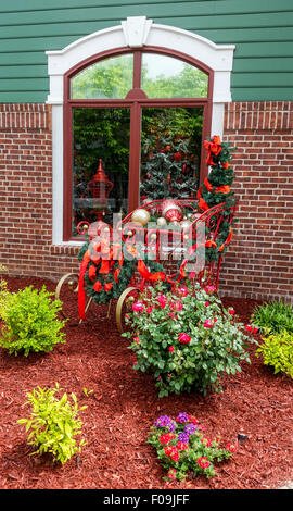 Outdoor decoration for shops in Grand Village, a boutique shopping center with a southern, Antebellum style in Branson, MO. Stock Photo