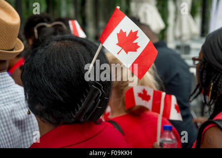 Montreal, Canada. 10th Aug, 2015. Canadian Liberal Party supporter goes to a Justin Trudeau meeting at concert venue L'Astral on August 10th, 2015, Montreal, Canada. Credit:  Marc Bruxelle/Alamy Live News Stock Photo