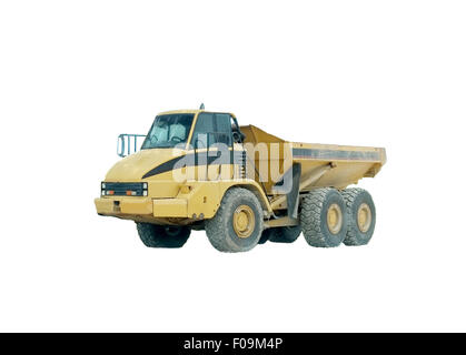 Huge old  dump truck isolated on a white background Stock Photo