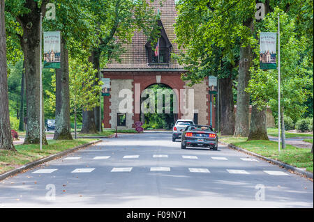 Entrance to the lavish Biltmore House and Estate in Asheville, North Carolina, USA. Stock Photo