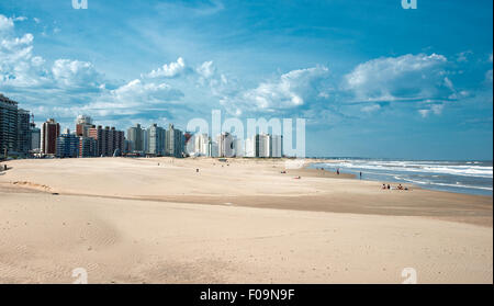 Residents of Punta del Este held on the beach unusually hot weekend in winter - August 9, 2015, In Maldonado, Uruguay Stock Photo