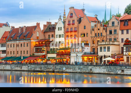Old Town and Motlawa River in Gdansk, Poland Stock Photo