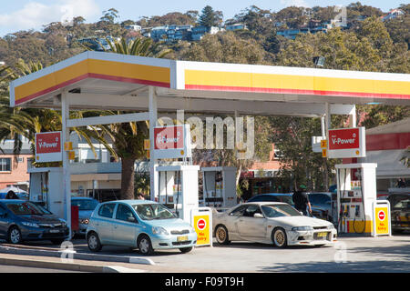 Shell and Coles express petrol gas station in Avalon on Sydney northern beaches,new south wales,australia Stock Photo