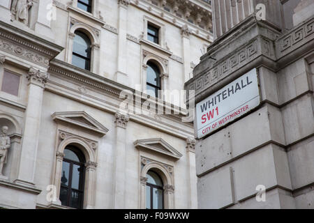 The Corner of Whitehall and Downing Street Stock Photo