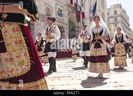 Procession for Holy Ephysius at Cagliari, Sardinia, Italy Stock Photo