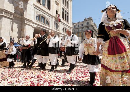 Procession for Holy Ephysius at Cagliari, Sardinia, Italy Stock Photo